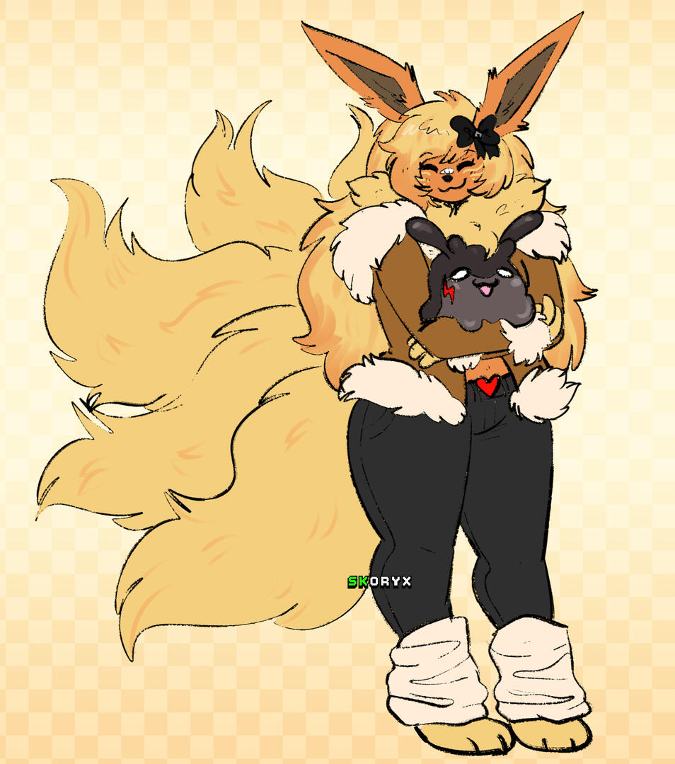 Flat color full-body sketch with a simple background