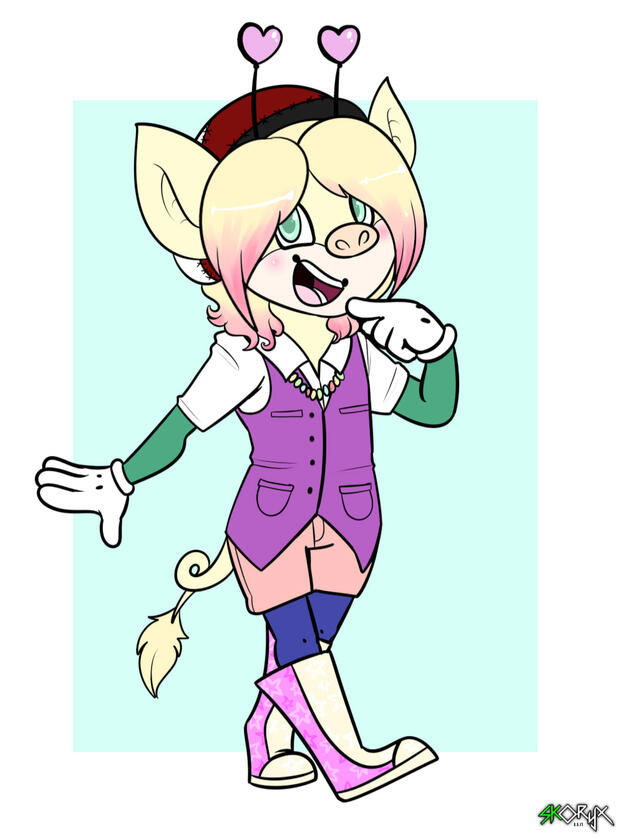 Flat color full-body with a simple background