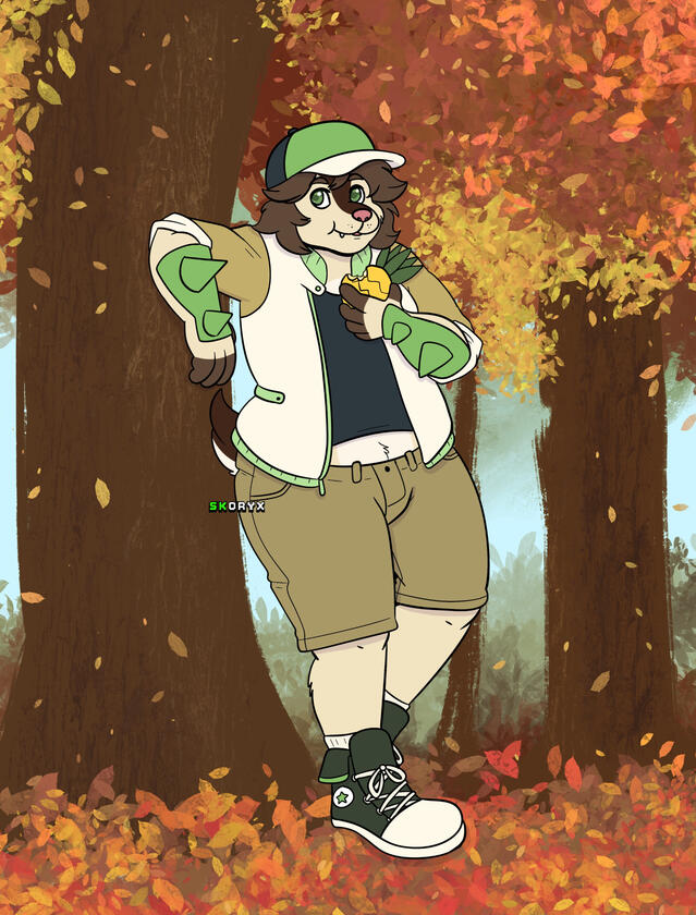 Flat color full-body with a simple background